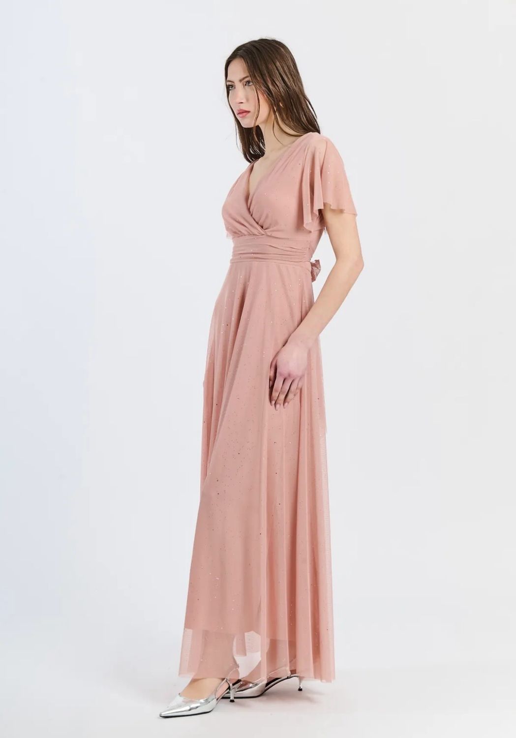 Collezione unica abito Lucia lurex rosa