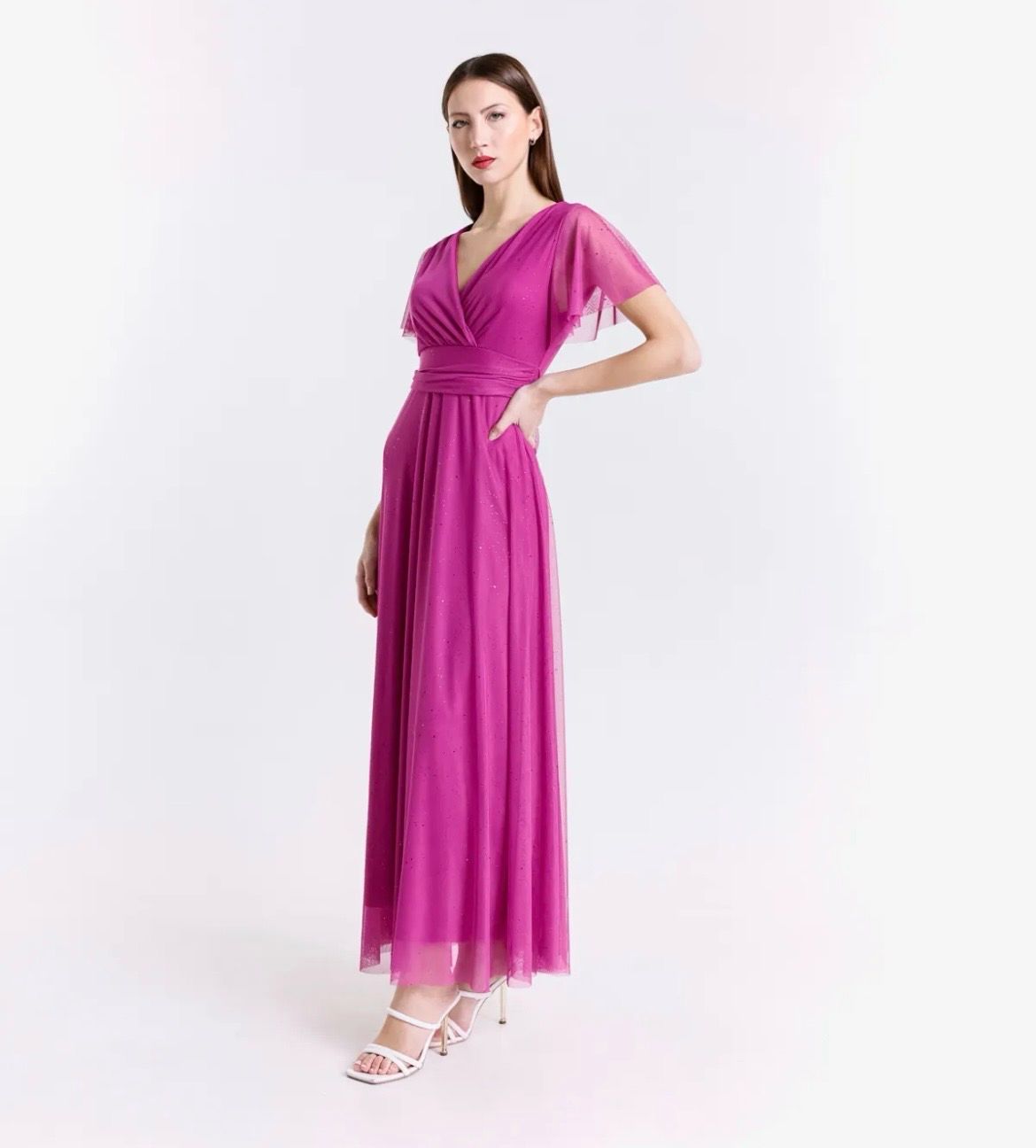 Collezione unica abito Lucia magenta lurex