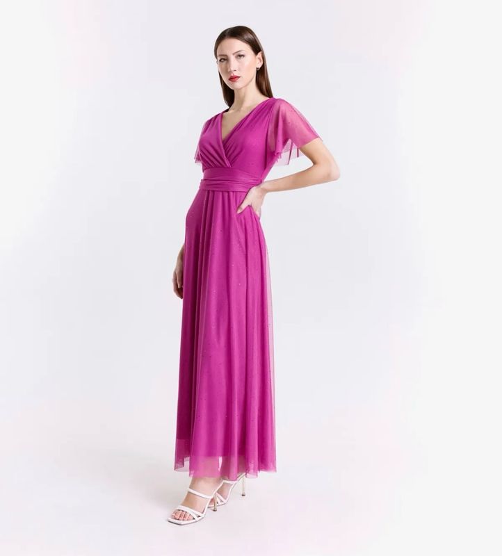 Collezione unica abito Lucia magenta lurex