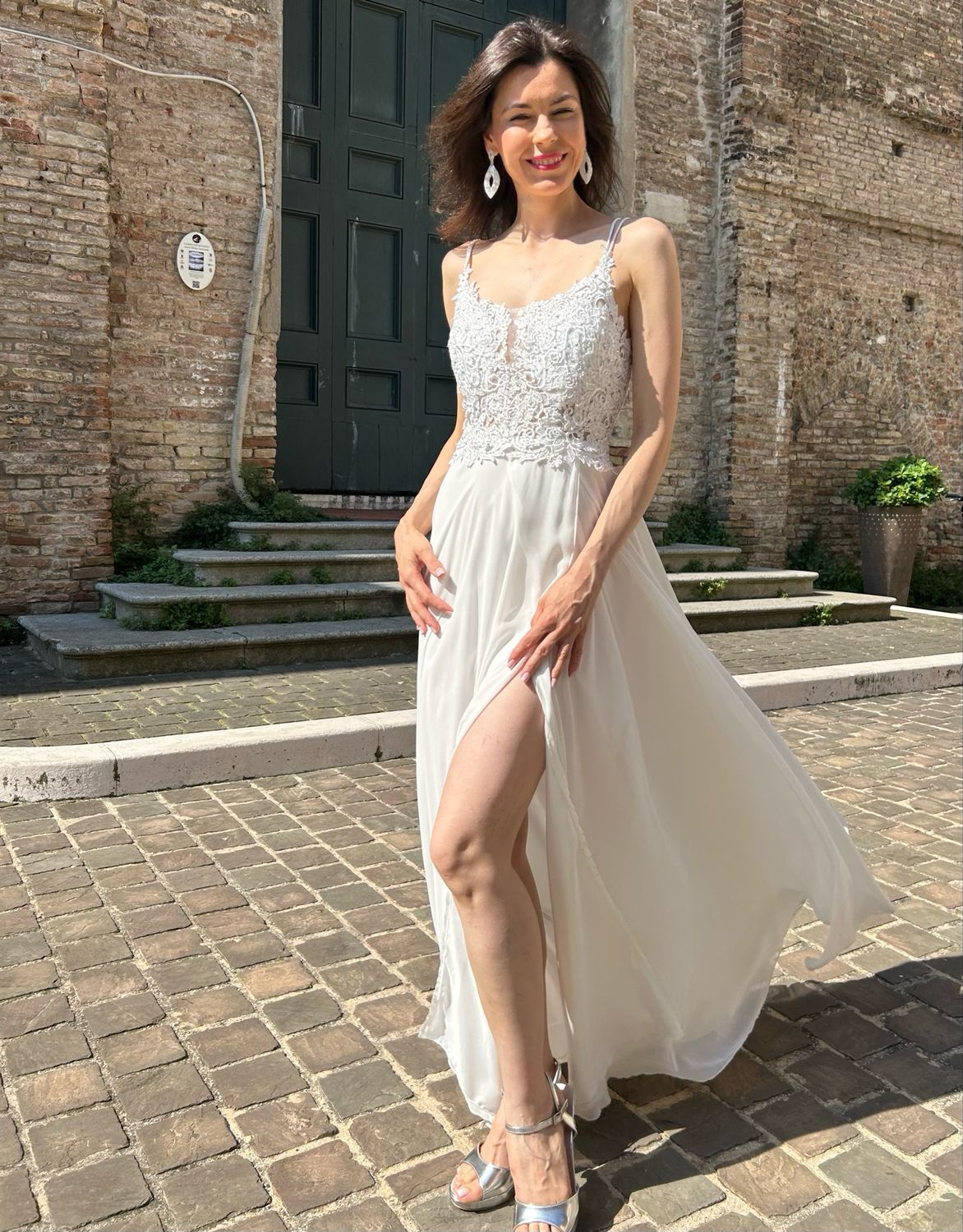 Collezione sposa abito pizzo e intreccio