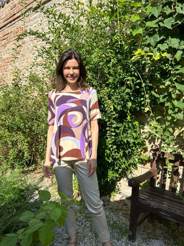 Ragno maglia onde scollo quadrato