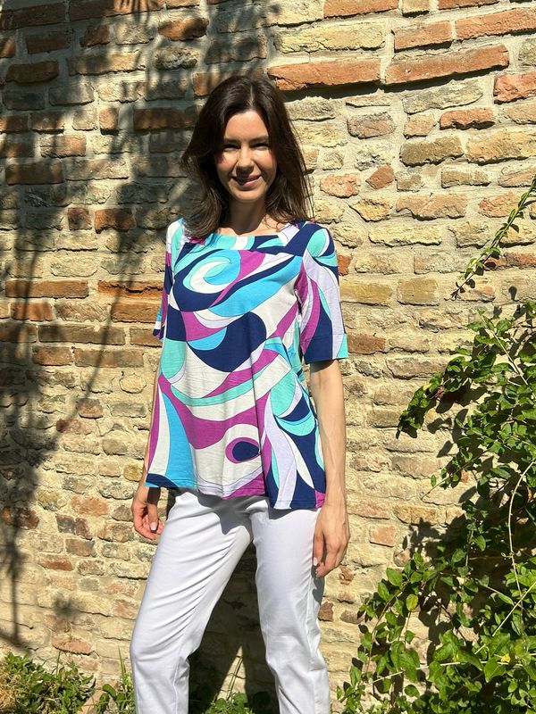 Ragno maglia onde scollo quadrato