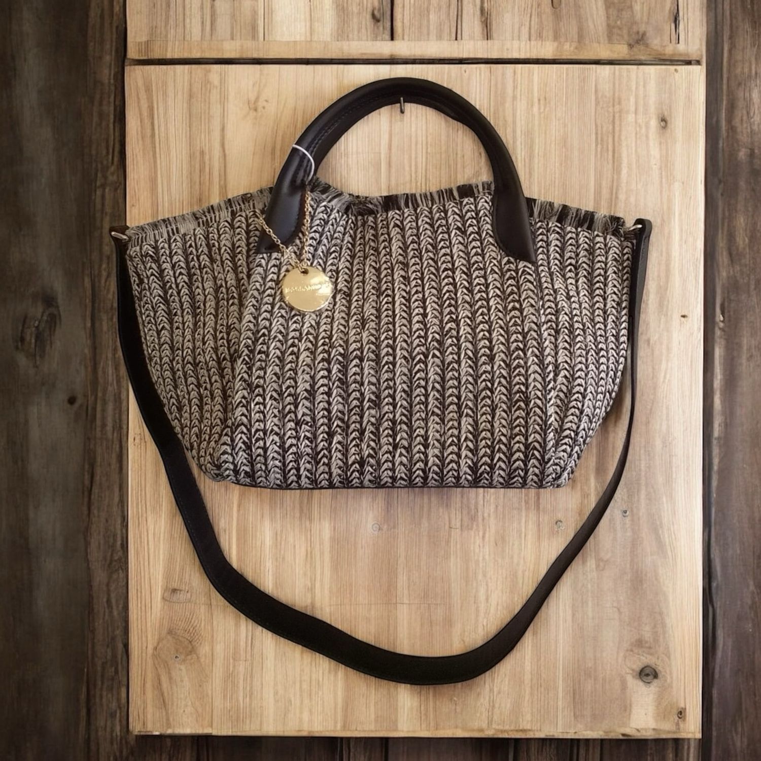 Collezione accessori borsa raffia