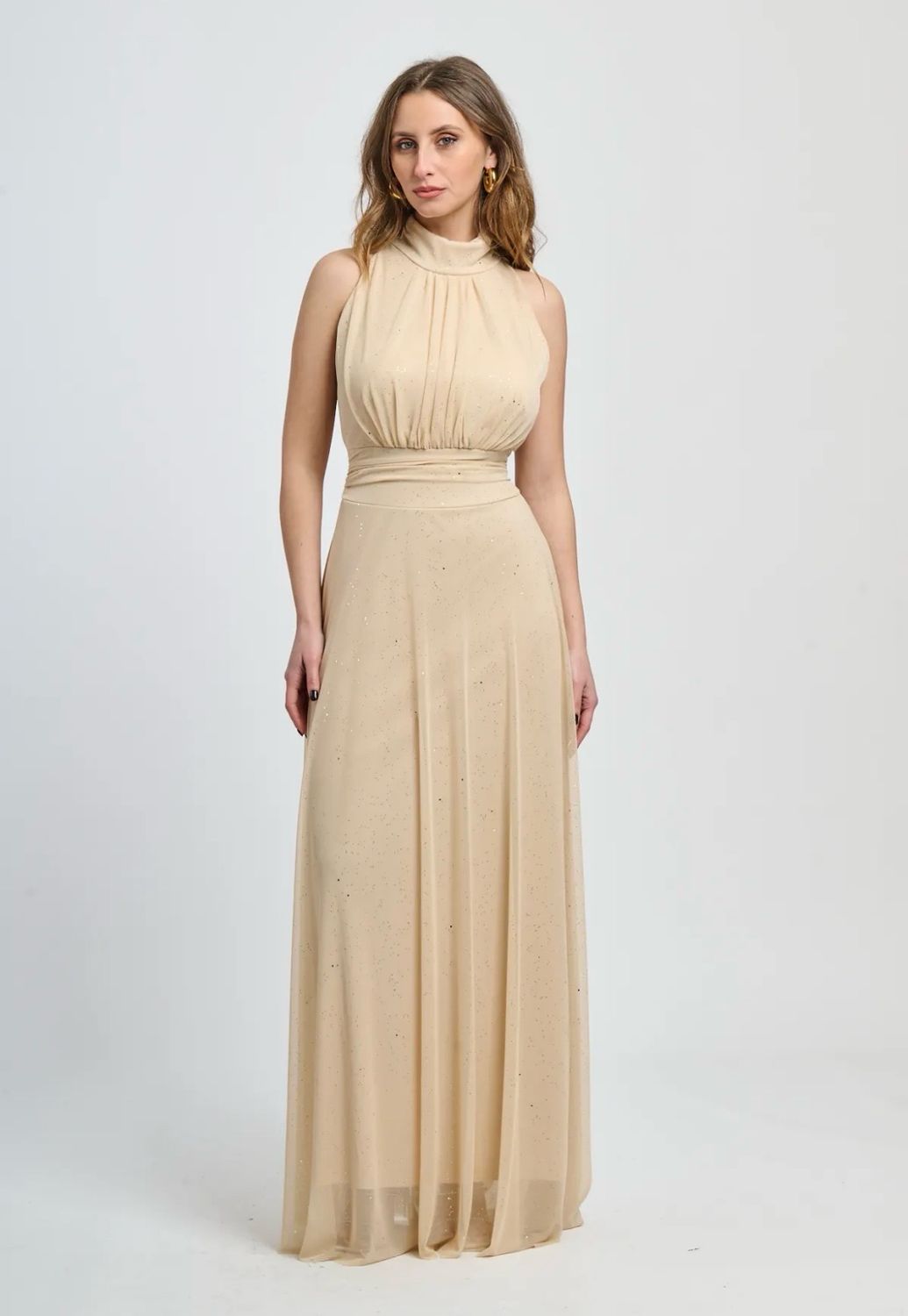 Collezione unica abito Lara lurex beige