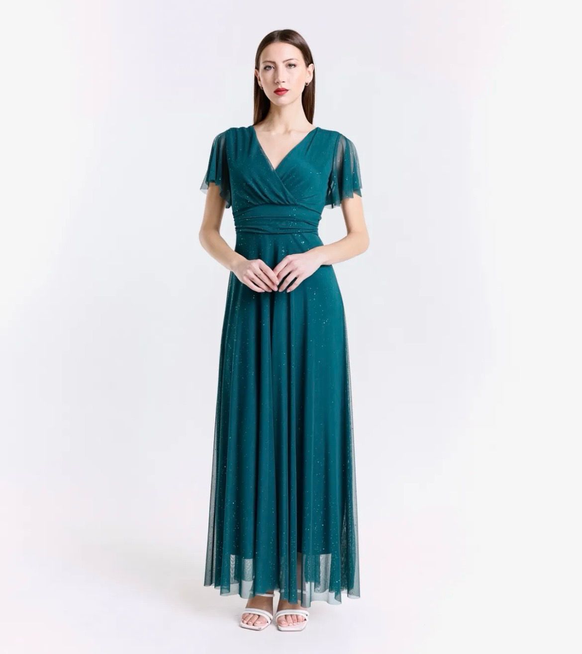 Collezione unica abito Lucia lurex petrolio