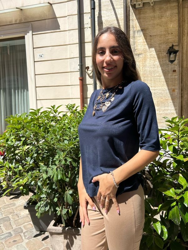 Ragno maglia a righe blu