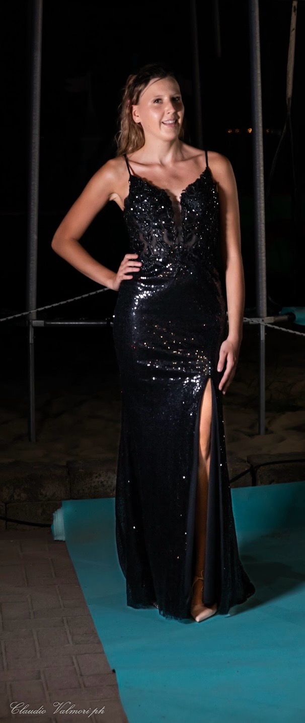 Collezione cerimonia abito paillettes nero
