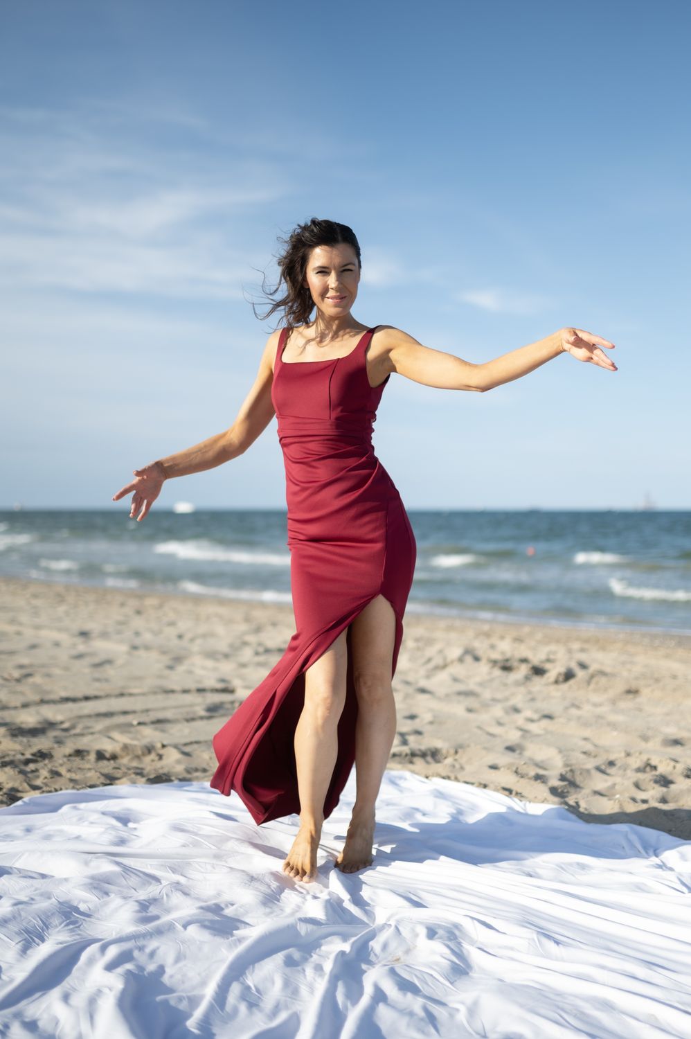 Collezione cerimonia abito sirena bordeaux