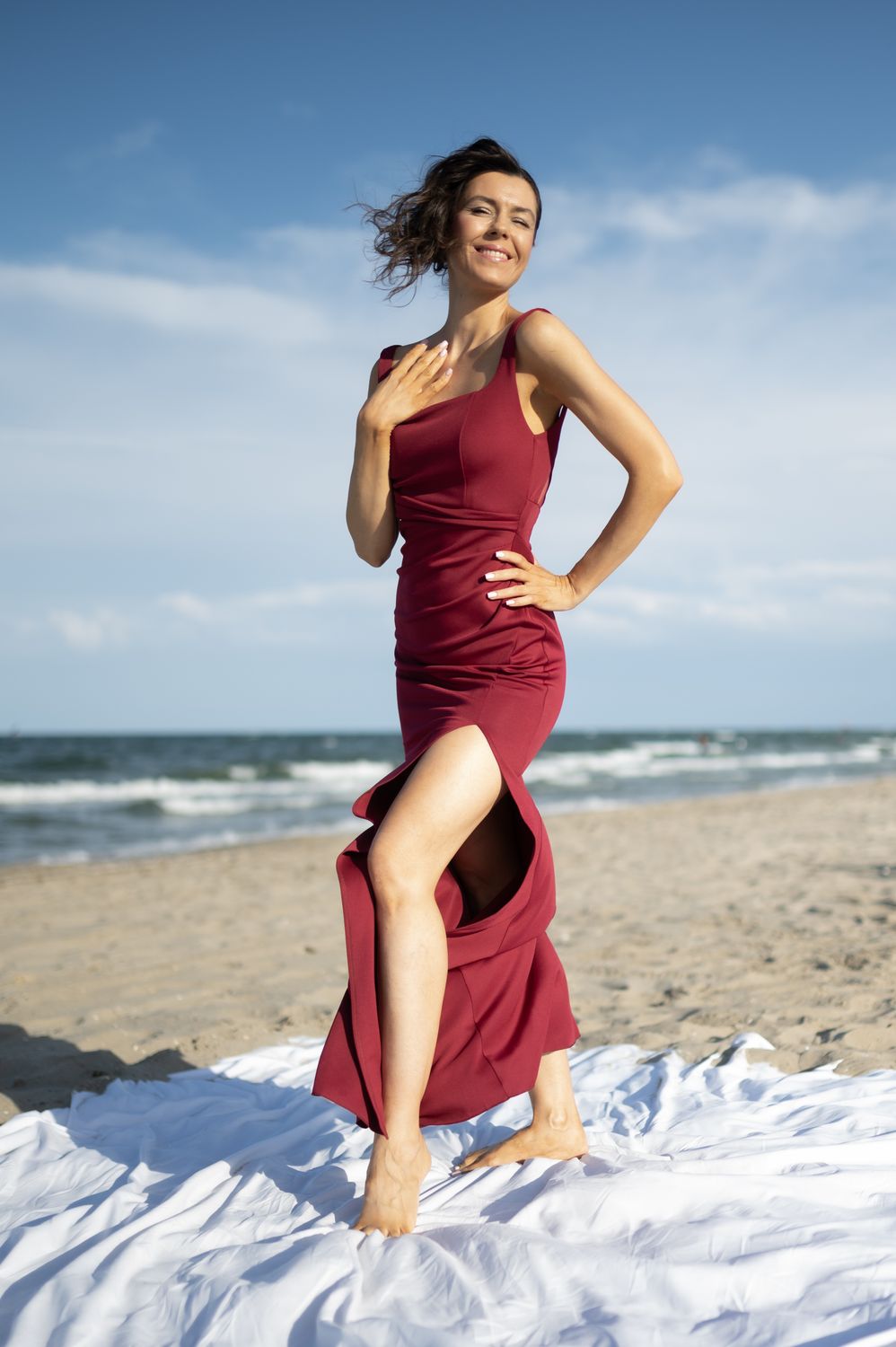 Collezione cerimonia abito sirena bordeaux