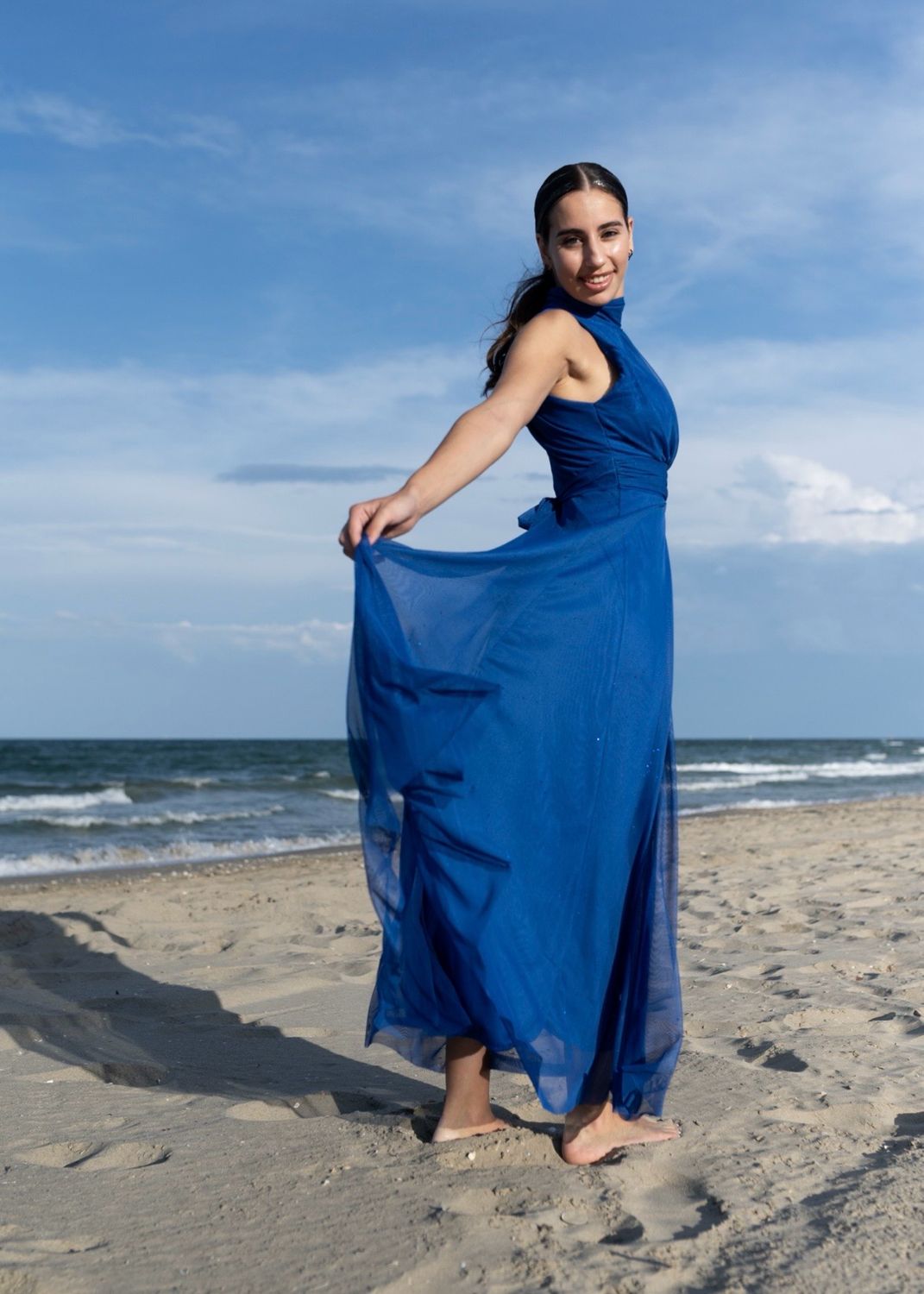 Collezione unica abito Lara lurex bluette