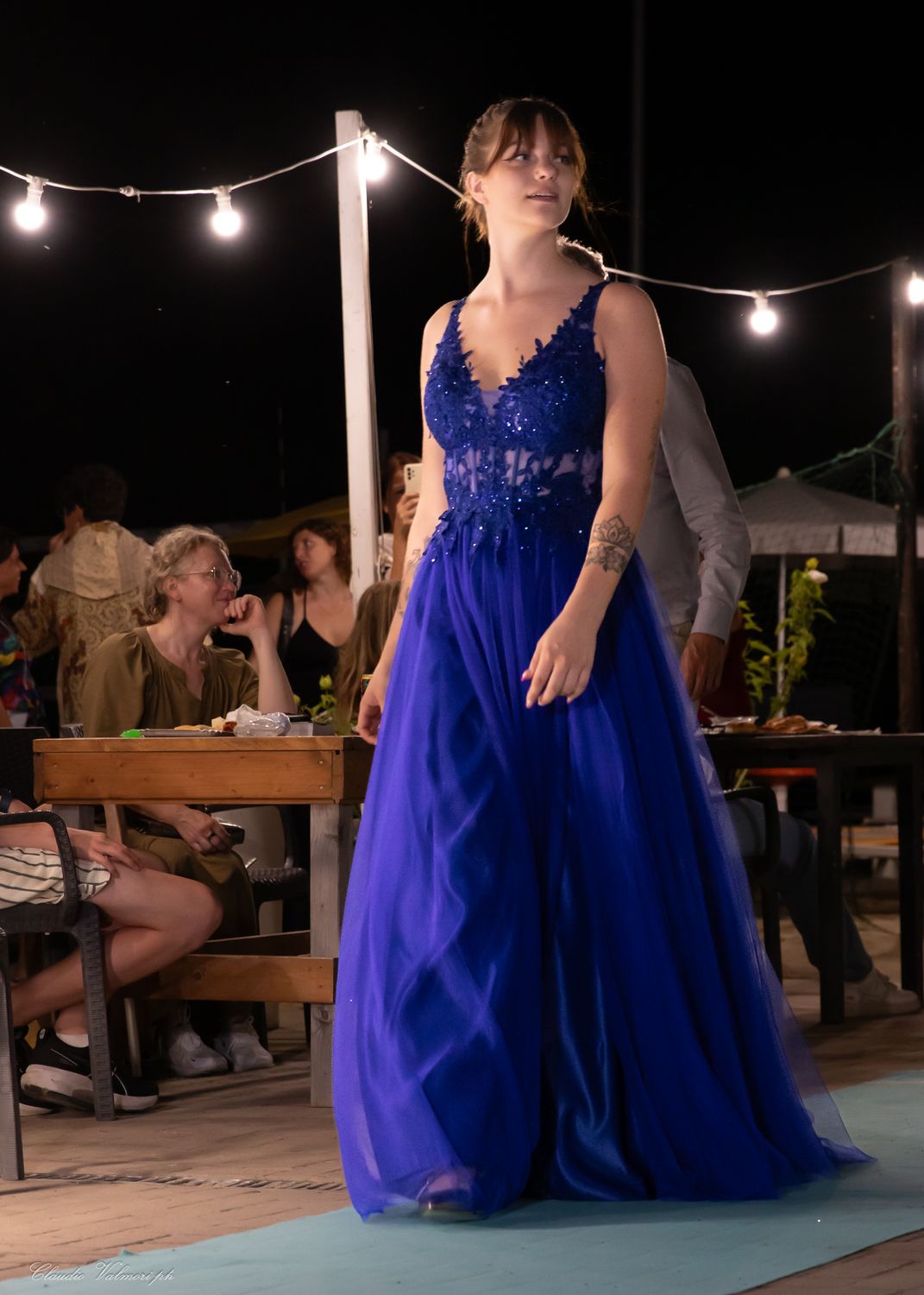 Collezione cerimonia abito corsetto bluette
