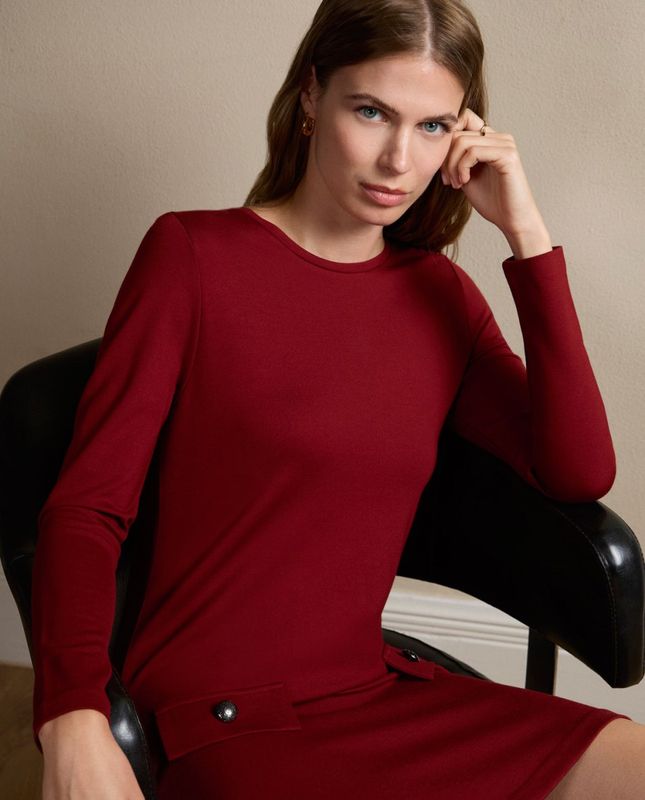 Surkana abito tasche bordeaux
