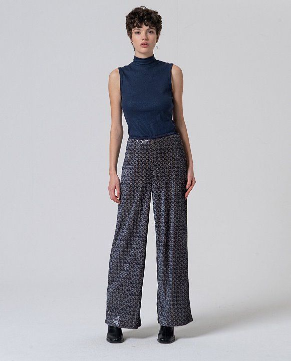 Surkana pantalone paillettes blu