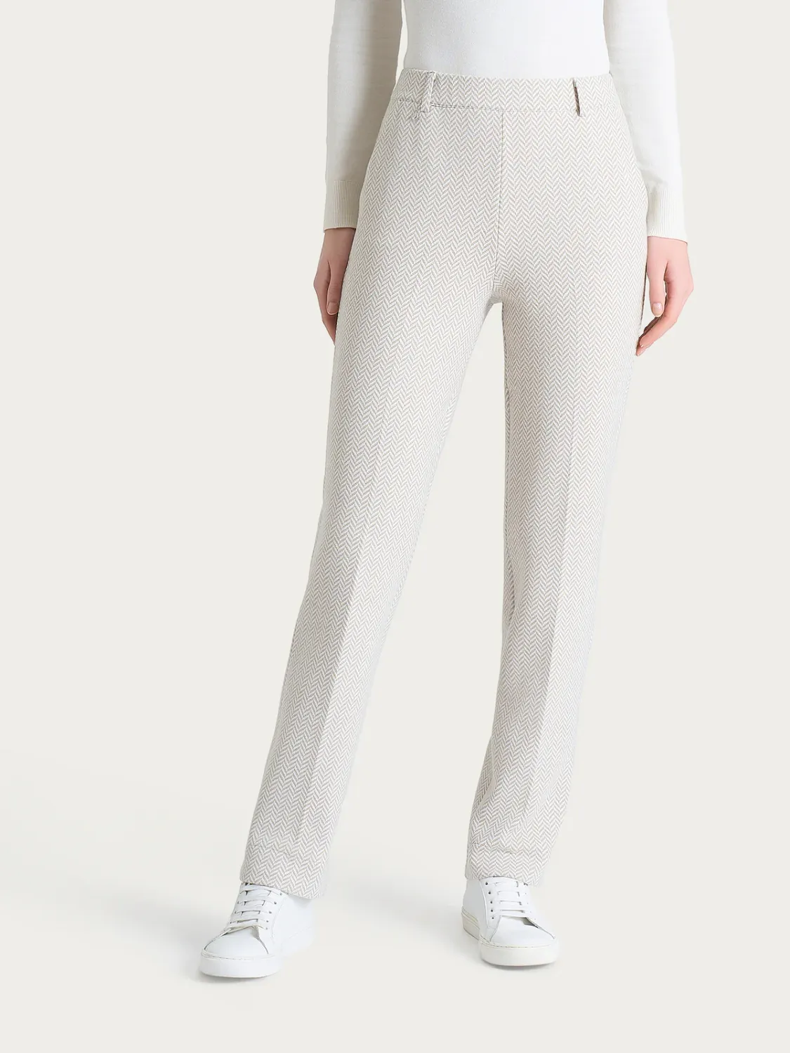Ragno pantalone spinato champagne