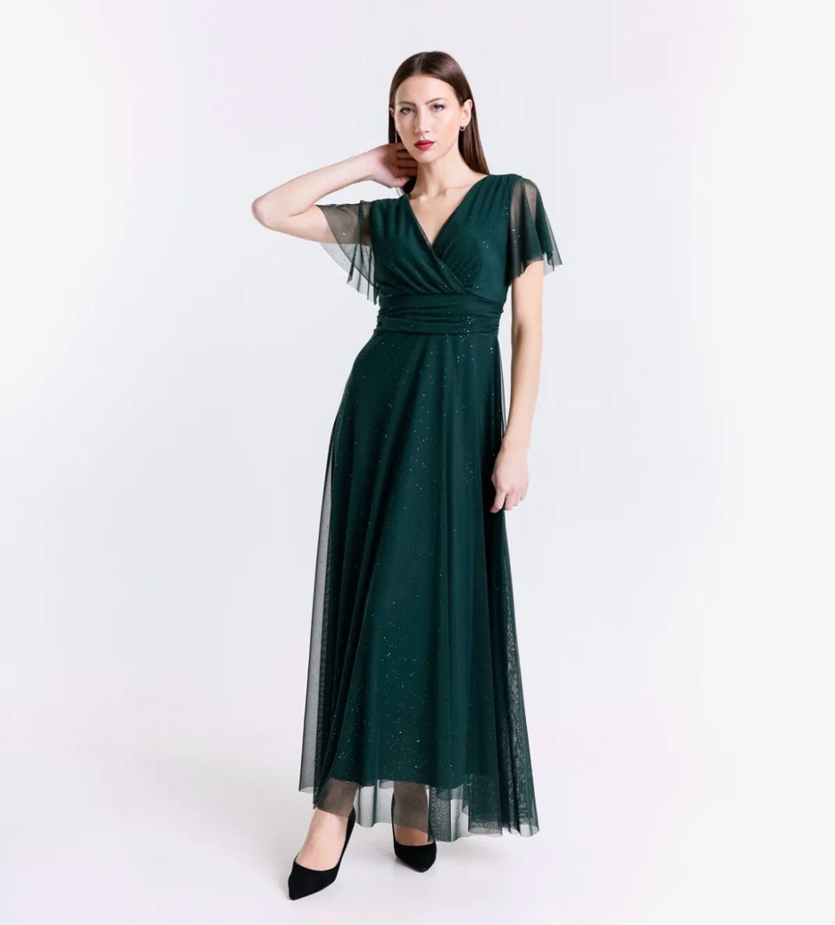 Collezione unica abito Lucia lurex verde bosco