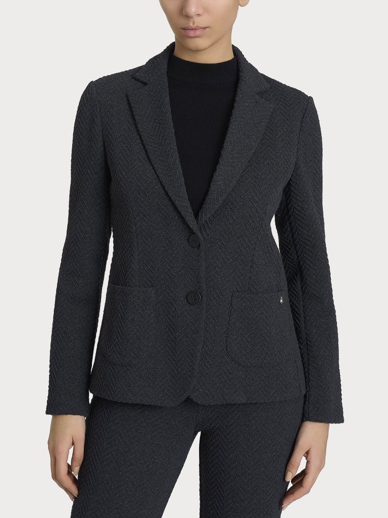 Ragno giacca tessuto Jacquard grigio