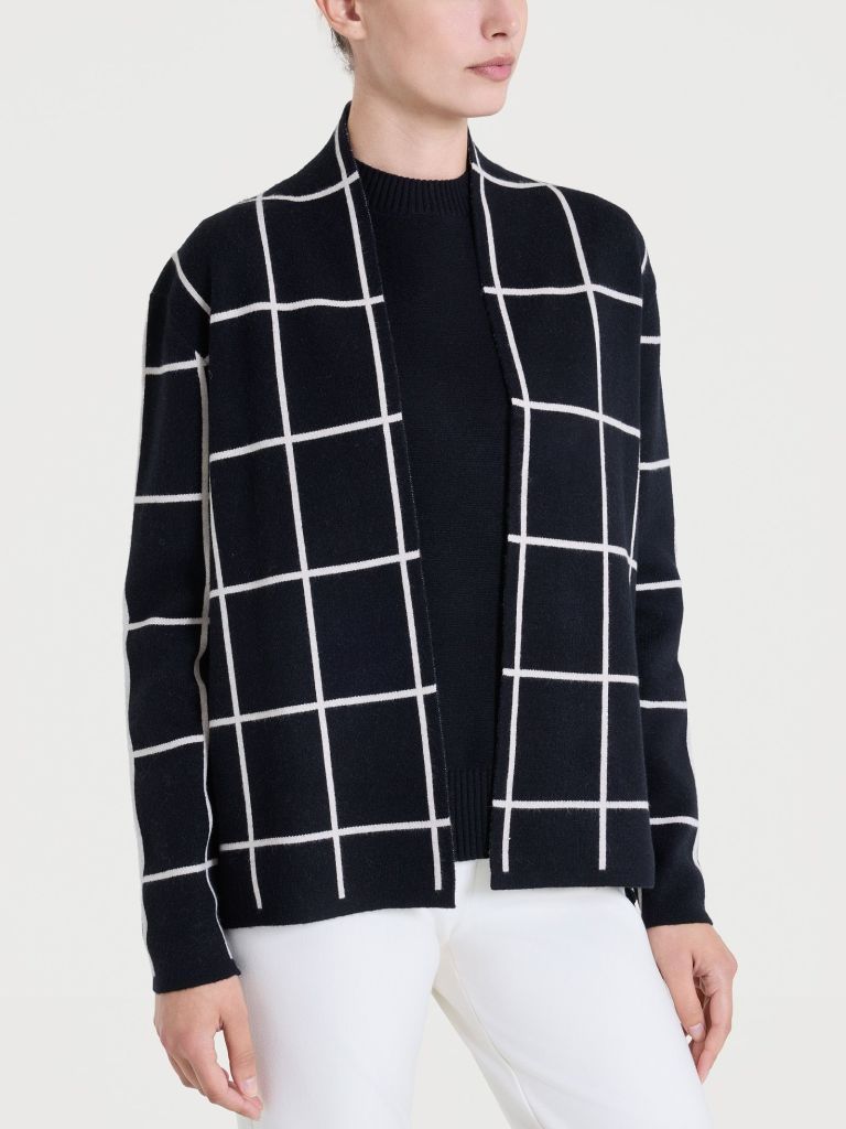 Ragno cardigan quadri nero