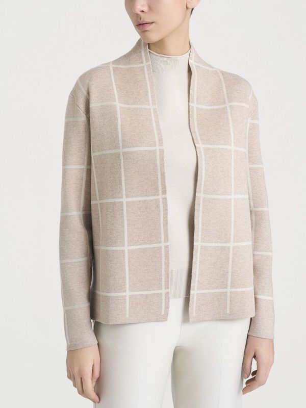 Ragno cardigan quadri beige