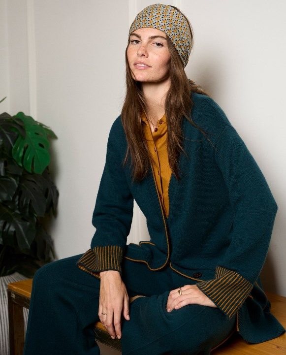 Surkana cardigan profilo petrolio