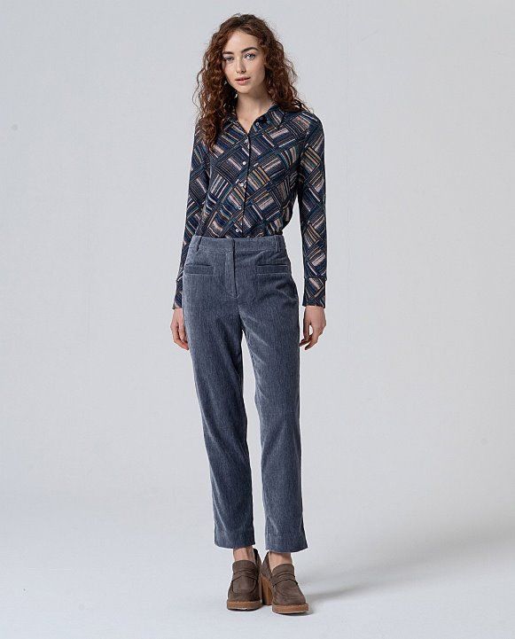 Surkana pantalone velluto grigio