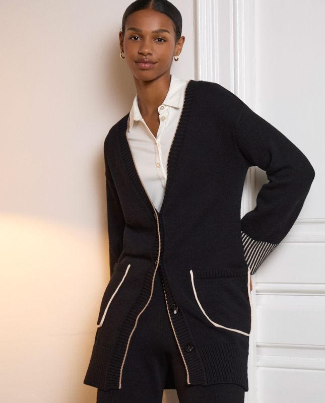 Surkana cardigan profilo nero