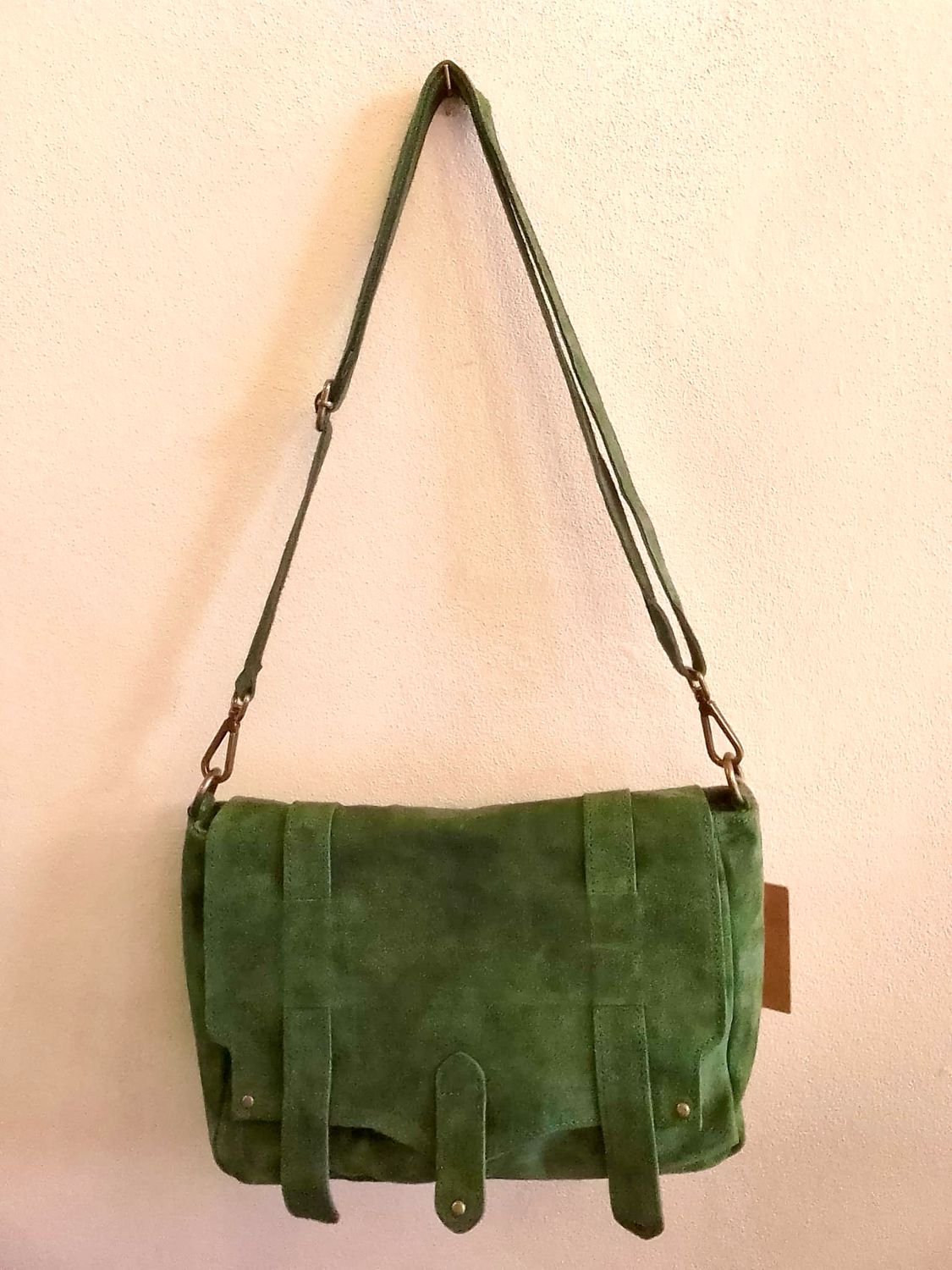 Collezione accessori borsa pelle verde