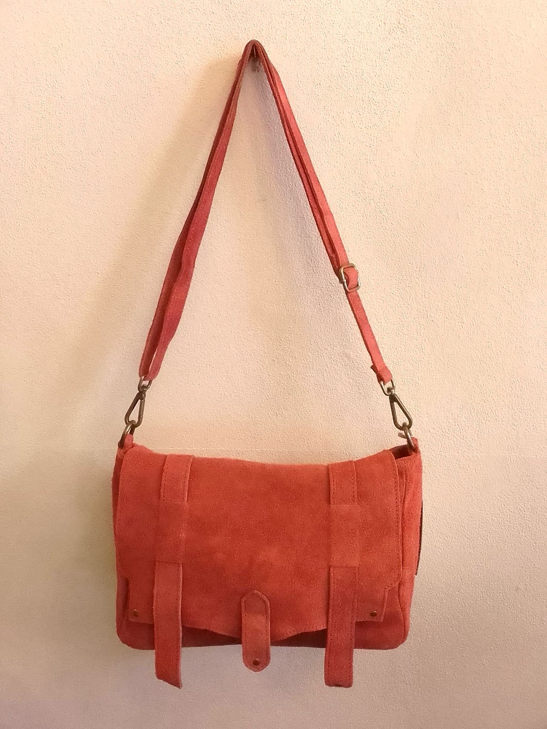 Collezione accessori borsa pelle arancio