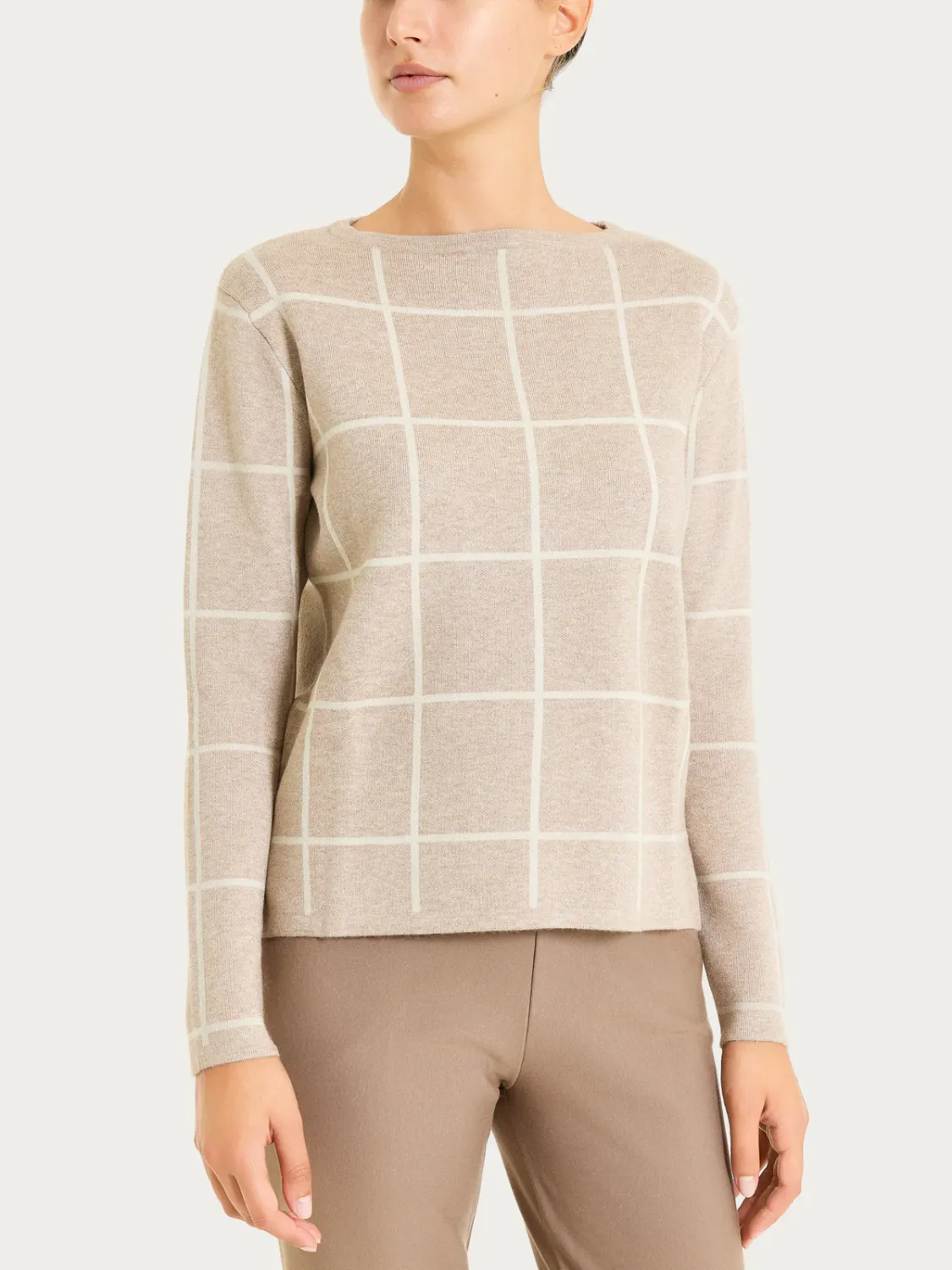 Ragno maglia quadri beige