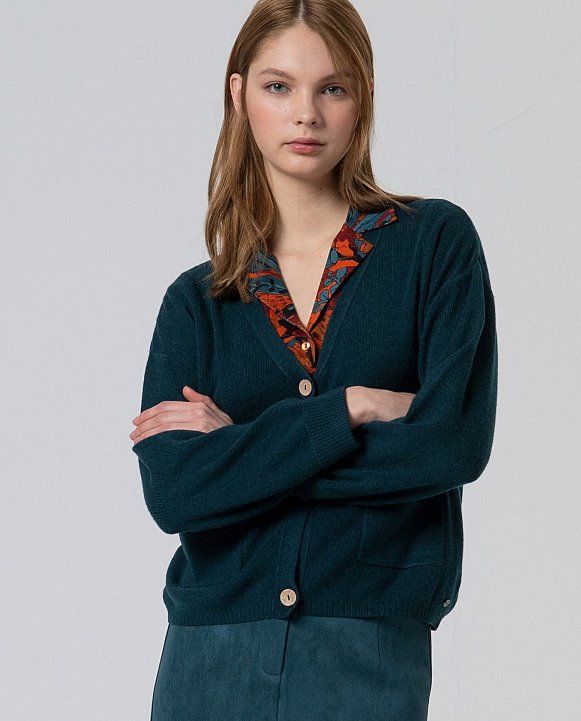 Surkana cardigan petrolio
