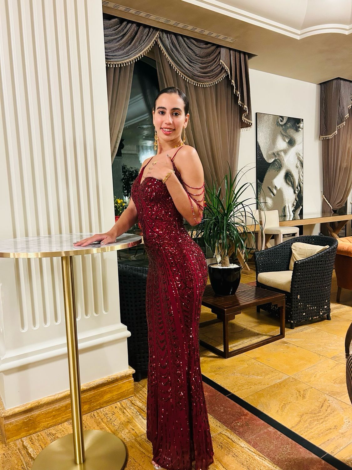 Collezione cerimonia abito paillettes bordeaux Palace