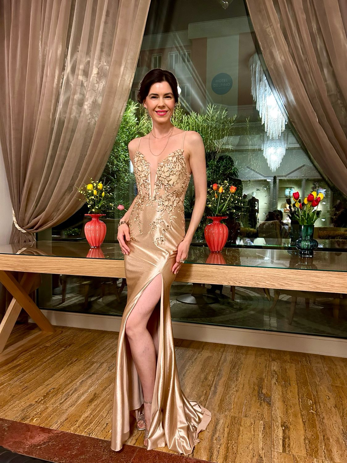 Collezione cerimonia abito sirena oro