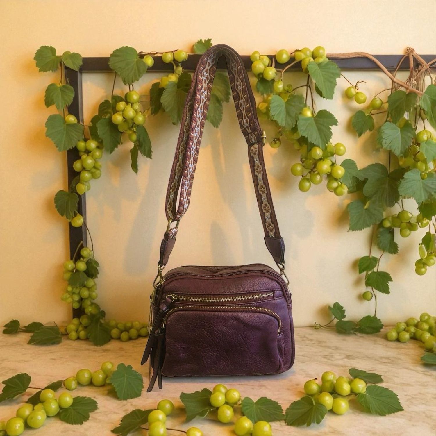 Collezione accessori borsa bordeaux 5542
