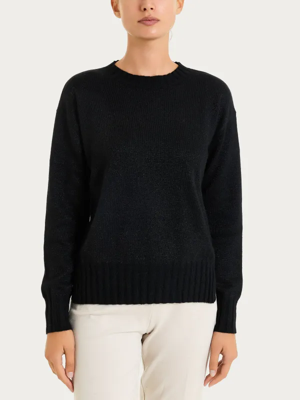 Ragno maglioncino nero lurex