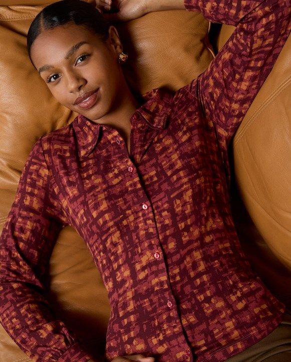 Surkana camicia stampata bordeaux