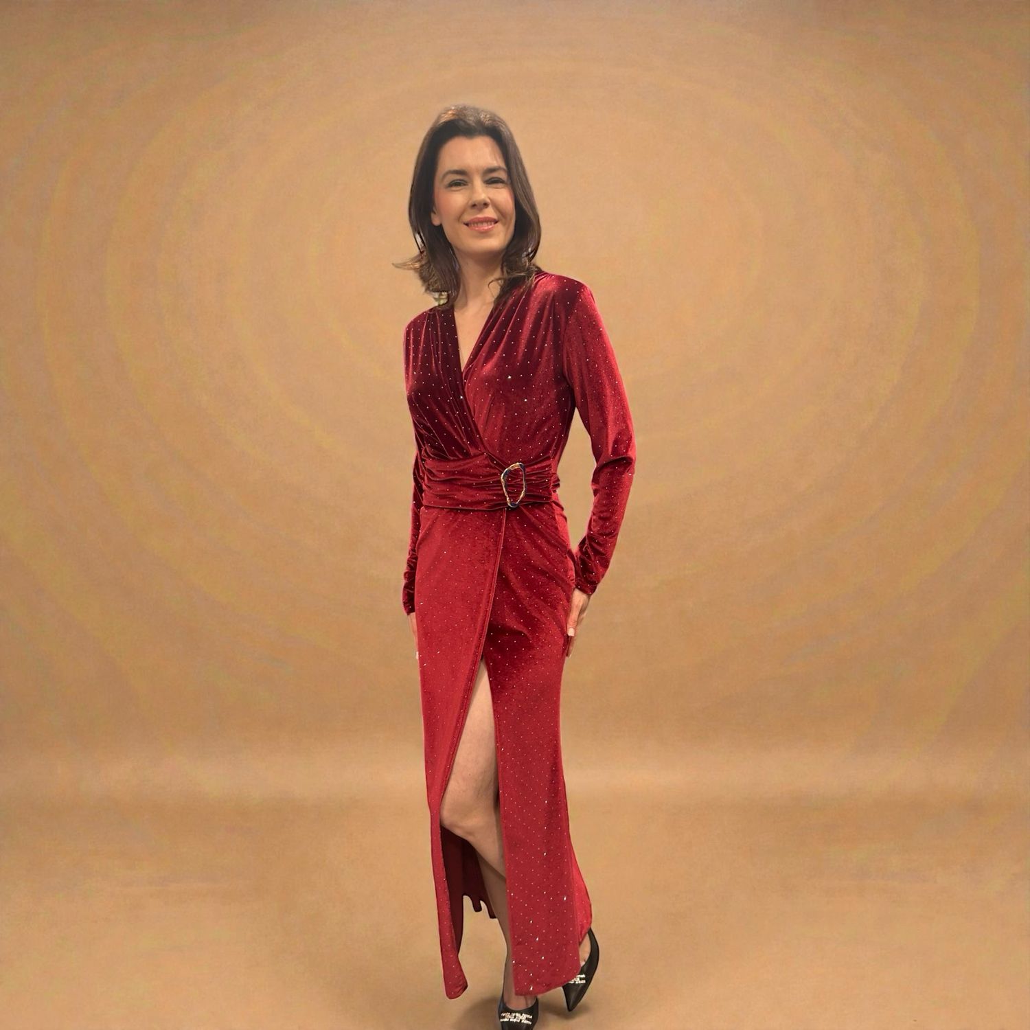 Collezione unica abito velluto rosso