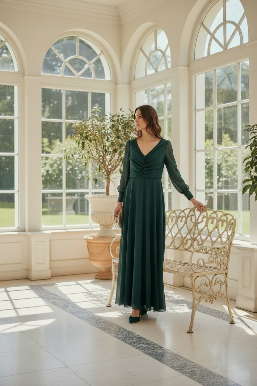 Collezione unica abito Emma verde bosco