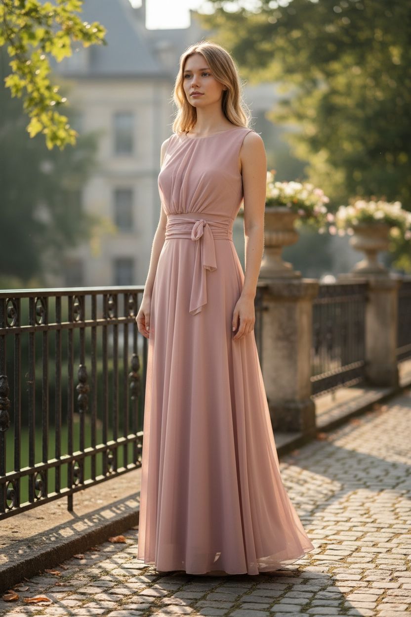 Collezione cerimonia abito Nora rosa antico