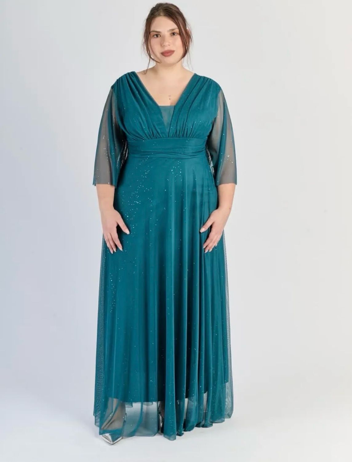 Collezione Cerimonia Curvy abito Trilly petrolio