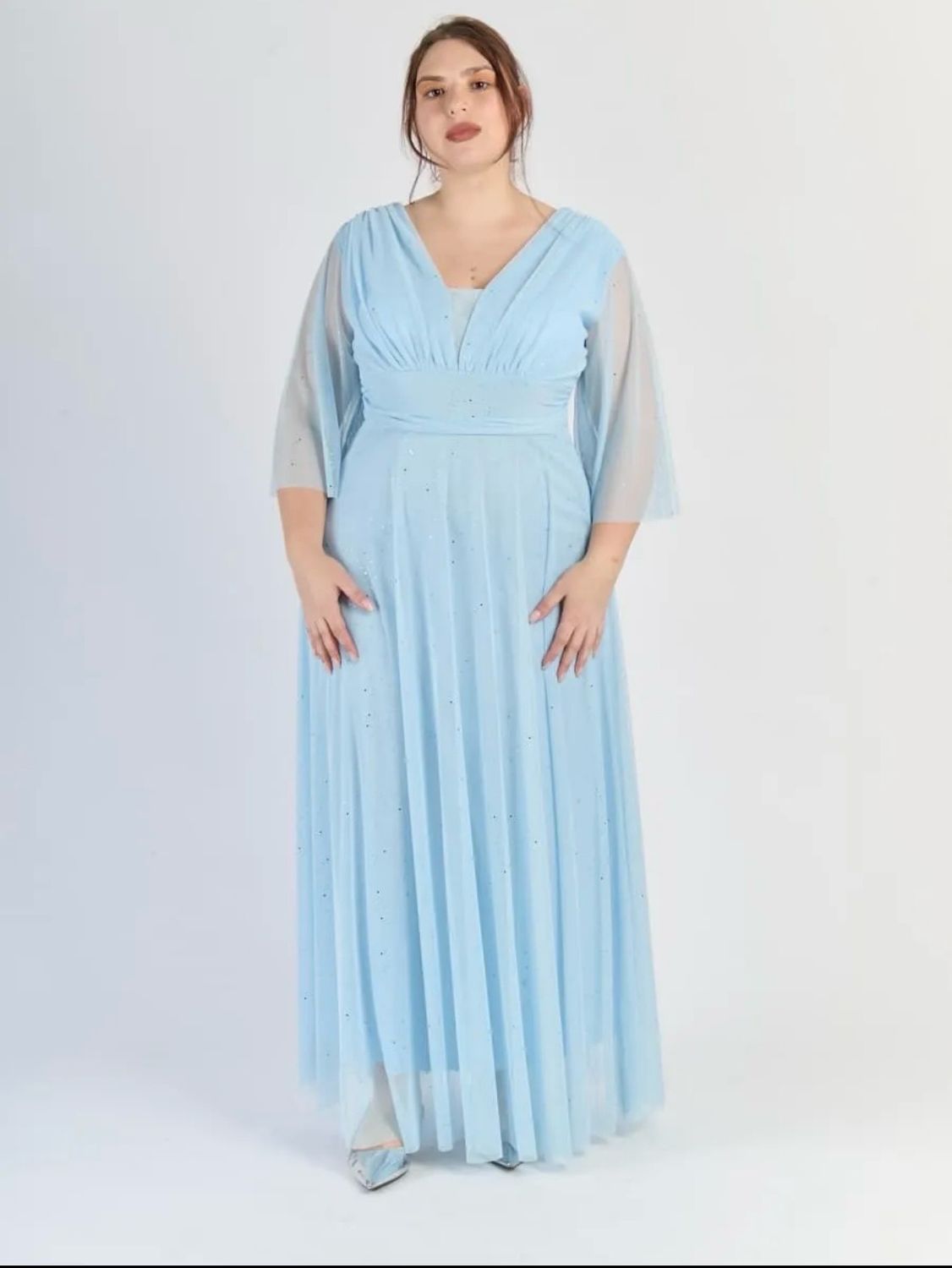 Collezione Cerimonia Curvy abito Trilly azzurro