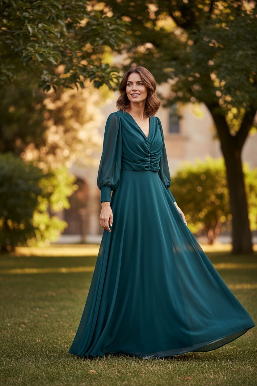 Collezione unica abito Emma petrolio