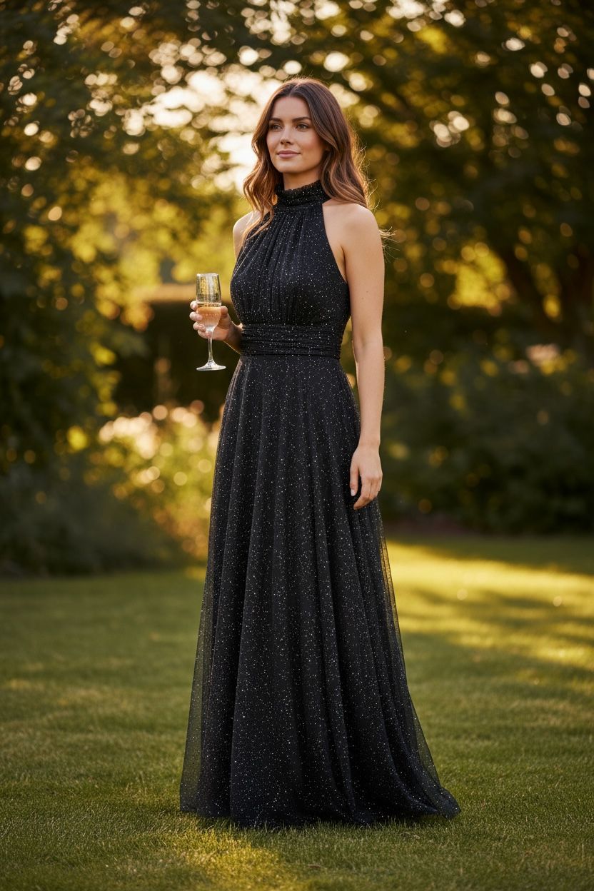 Collezione unica abito Lara lurex nero