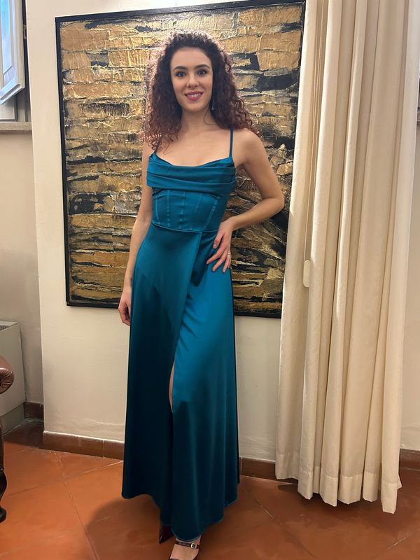 Collezione unica abito Nina petrolio