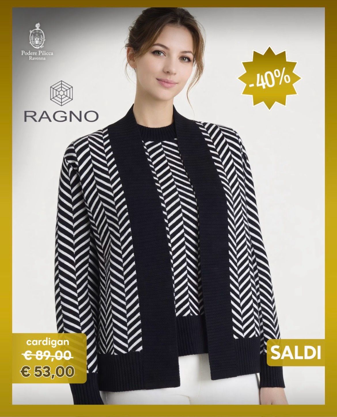 Ragno cardigan spinato nero