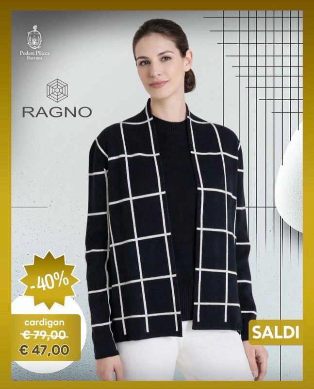 Ragno cardigan quadri nero
