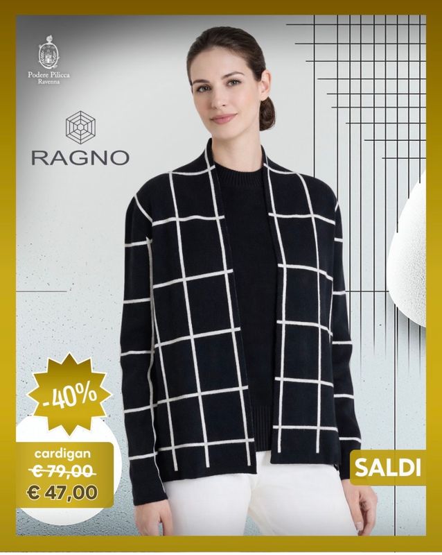 Ragno maglia quadri nera