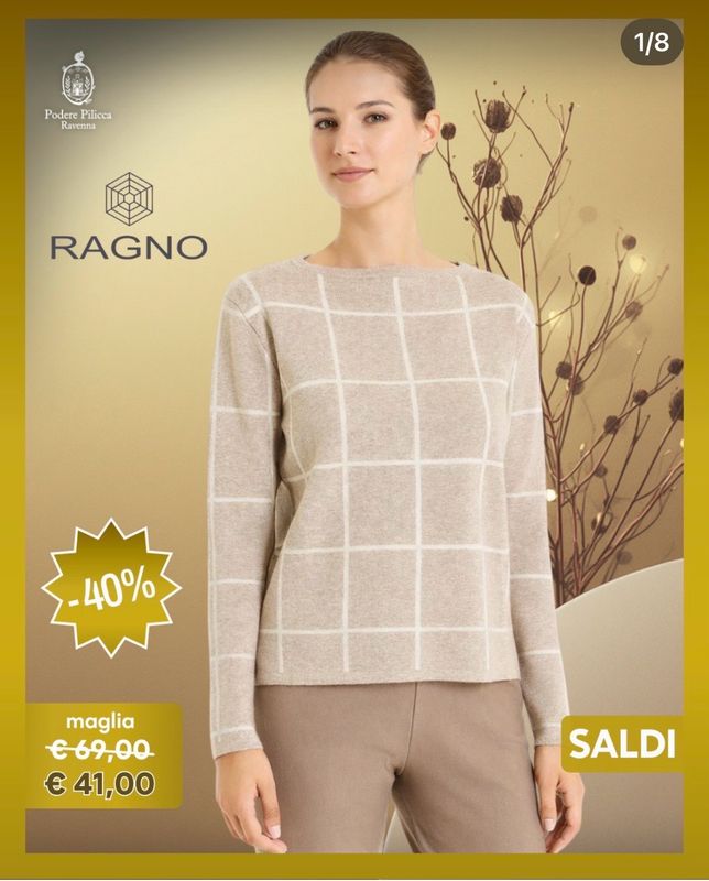 Ragno maglia quadri beige