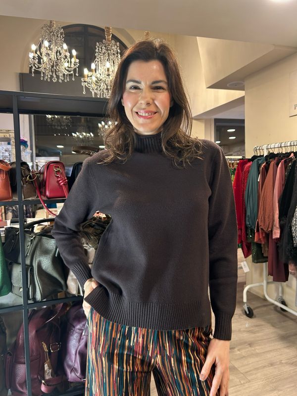 Ragno maglia lupetto marrone