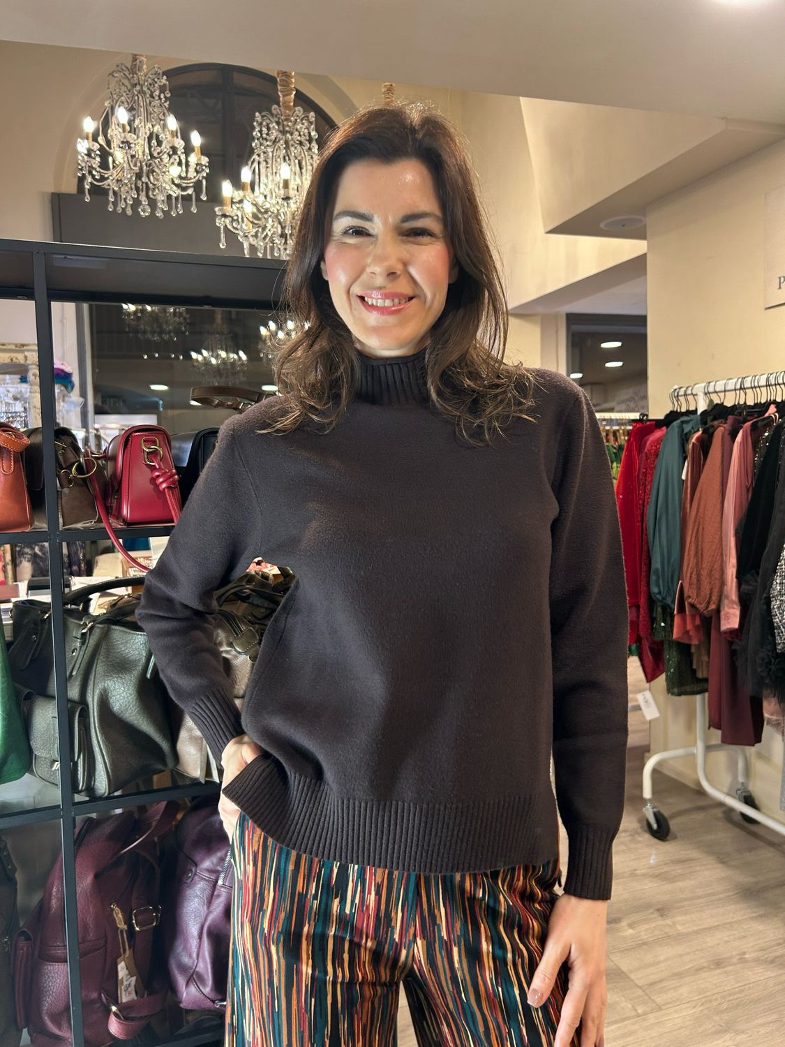 Ragno maglia lupetto marrone