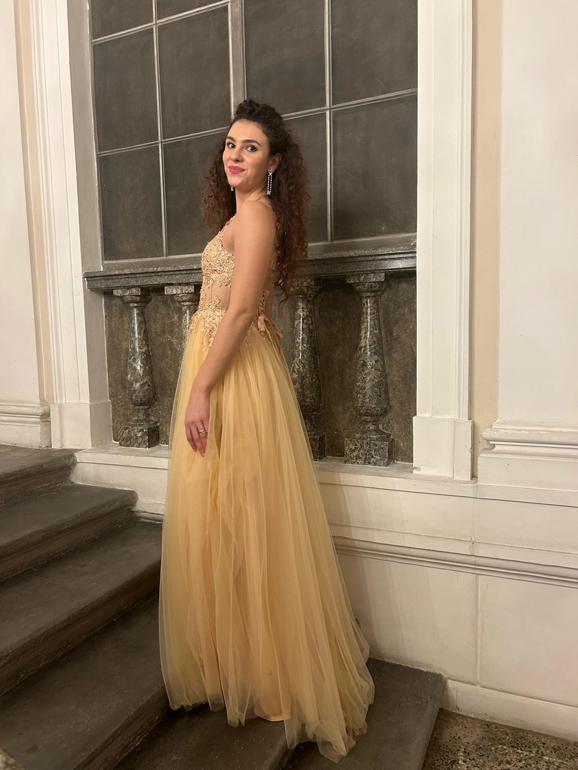 Collezione cerimonia abito tulle oro