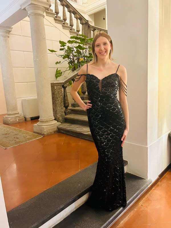 Collezione cerimonia abito paillettes nero